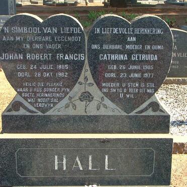 HALL Johan Robert Francis 1885-1962 &amp; Cathrina Getruida 1905-1977