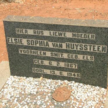 HUYSSTEEN Elsie Sophia, van voorheen SMIT nee ELS 1867-1948