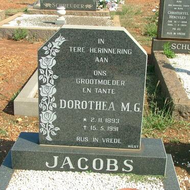 JACOBS Dorethea M.G. 1893-1991