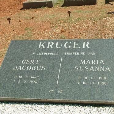 KRUGER Gert Jacobus 1899-1975 &amp; Maria Susanna 1910-1990