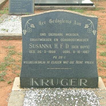 KRUGER Susanna H.F.D. nee BUYS 1899-1976