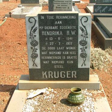 KRUGER Hendrika H.W. 1941-1977