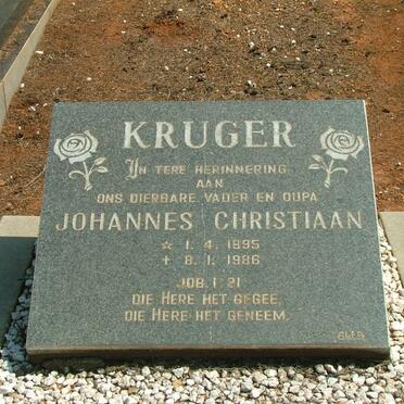 KRUGER Johannes Christiaan 1895-1986