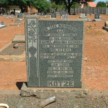KOTZE Jan Louis 1861-1954 &amp; Rachel Johanna Catharina VAN HEERDEN 1862-1945