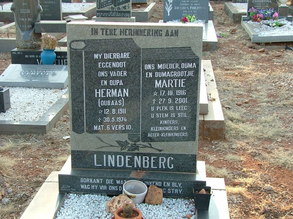 LINDENBERG Herman 1911-1974 &amp; Martie 1916-2001