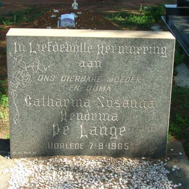 LANGE Catharina Susanna Hendrina, de -1965