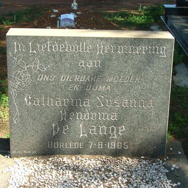 LANGE Catharina Susanna Hendrina, de -1965