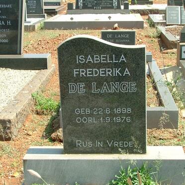 LANGE Isabella Frederika, de 1898-1976