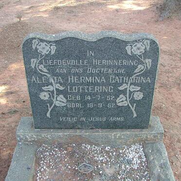 LOTTERING Aletta Hermina Catharina 1952-1952