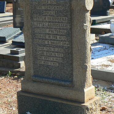 LABUSCHAGNE Hester Hendriena nee PRETORIUS 1873-1954