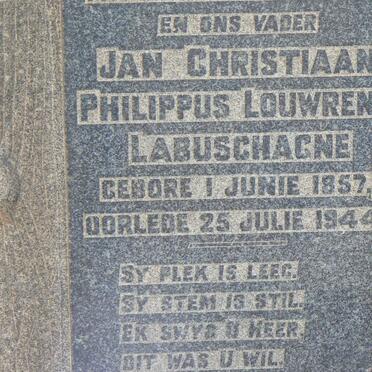 LABUSCHAGNE Jan Christiaan Philippus Lourens 1857-1944