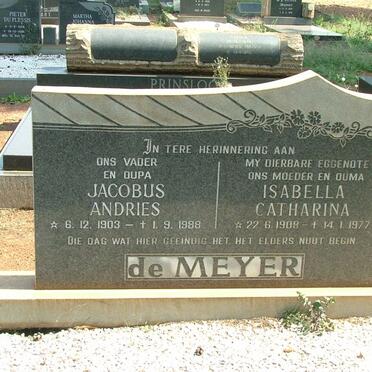 MEYER Jacobus Andries, de 1903-1988 &amp; Isabella Catharina 1908-1977