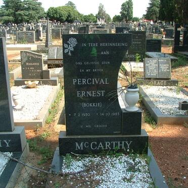 McCARTHY Percival Ernest 1950-1985