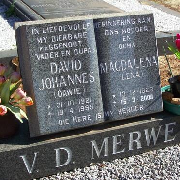 MERWE David Johannes, v.d. 1921-1995 &amp; Magdalena 1923-2009