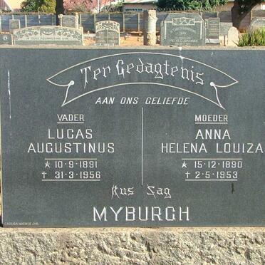 MYBURGH Lucas Augustinus 1891-1956 &amp;  Anna Helena Louiza 1890-1953
