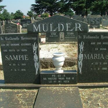 MULDER Sampie 1909-1978 &amp; Maria 1910-1982