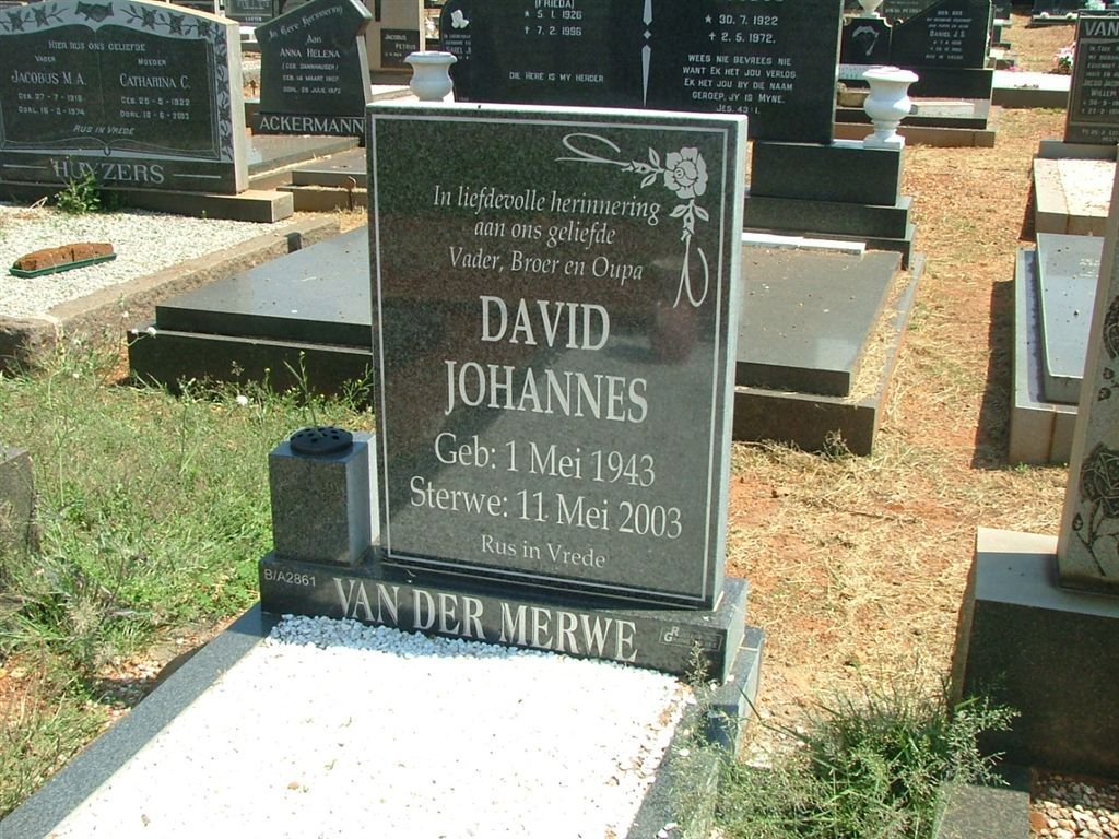 MERWE David Johannes, van der 1943-2003