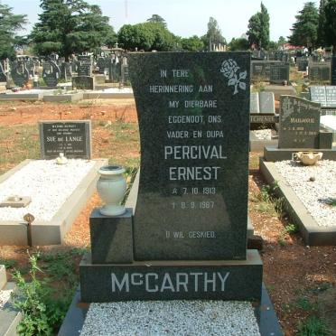 McCARTHY Percival Ernest 1913-1987
