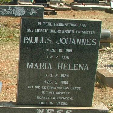 NESS Paulus Johannes 1919-1978 &amp; Maria Helena 1924-1980