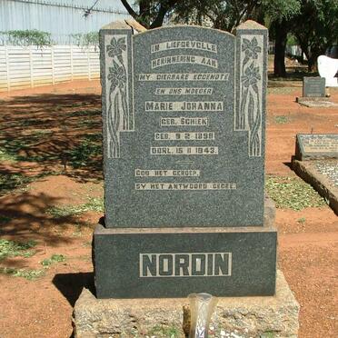 NORDIN Marie Johanna nee SCHIEK 1898-1943