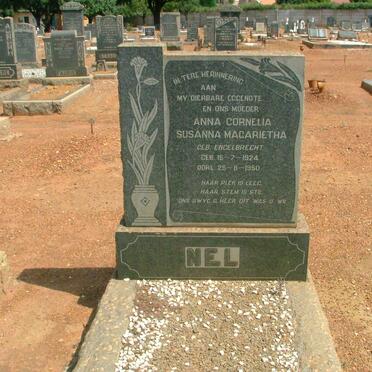 NEL Anna Cornelia Susanna Magarietha nee ENGELBRECHT 1924-1950