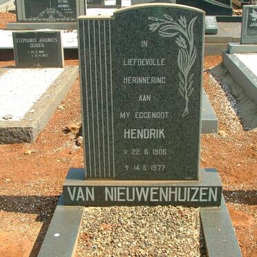 NIEUWENHUIZEN Hendrik, van 1906-1977