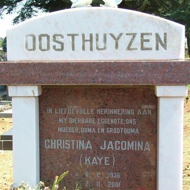 OOSTHUYSEN Christina Jacomina 1936-2001