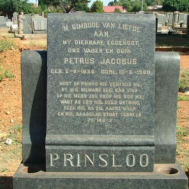 PRINSLOO Petrus Jacobus 1896-1960