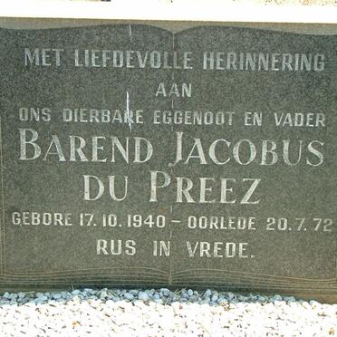 PREEZ Barend Jacobus, du 1940-1972