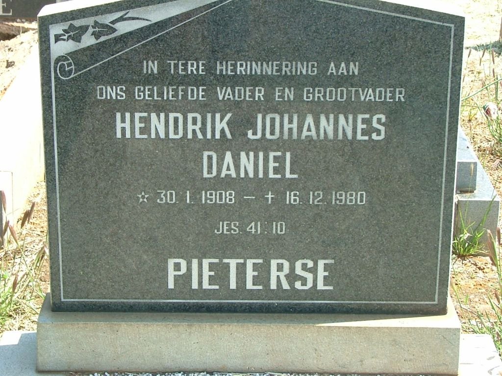 PIETERSE Hendrik Daniel 1908-1980