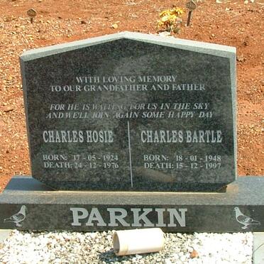 PARKIN Charles Hosie 1924-1976 :: PARKIN Charles Bartle 1948-1997