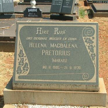 PRETORIUS Helena Magdalena nee MARAIS 1905-1970