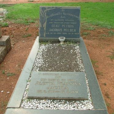 PELSER  Gert Petrus Jacobus 1891-1959 &amp; Aletta Fransina Jacoba 1903-1978