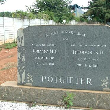 POTGIETER Theodorus D. 1907-1986 &amp; Johanna M.C. 1909-1968