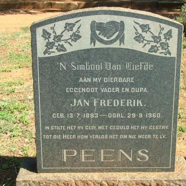 PEENS Jan Frederik 1883-1960