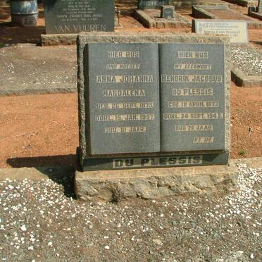 PLESSIS Hendrik Jacobus, du 1873-1949 &amp; Anna Johanna Magdalena 1875-1957