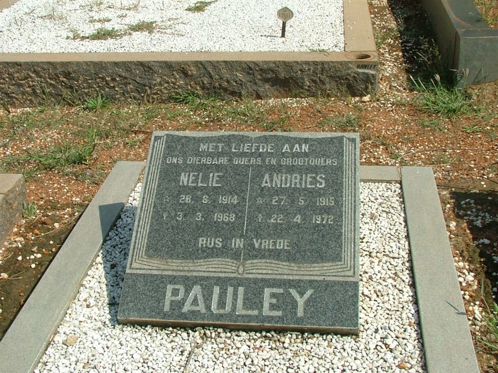 PAULEY Andries 1915-1972 &amp; Nelie 1914-1968