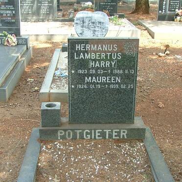 POTGIETER Hermanus Lambertus 1923-1988 &amp; Maureen 1926-1999