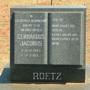 ROETZ Gerhardus Jacobus 1945-1971