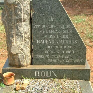 ROUX  Barend Jacobus 1940-1969