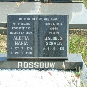 ROSSOUW Jacobus Schalk 1932- &amp; Aletta Maria 1934-2004