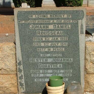 ROUSSEAU Johann Daniel 1882-1941 Hester Johanna Dorathea 1896-1968