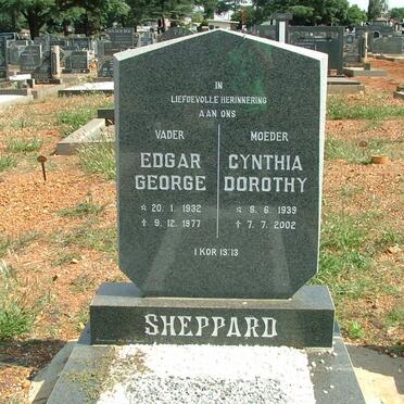 SHEPPARD Edgar George 1932-1977 &amp; Cynthia Dorothy 1939-2002