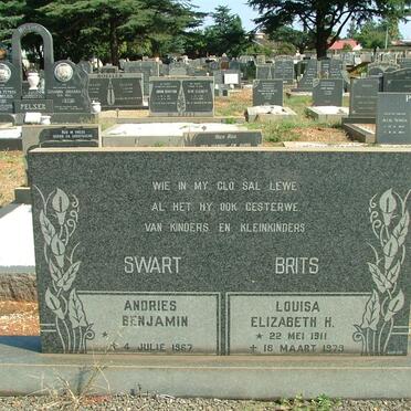SWART Andries Benjamin -1967 &amp; Louisa Elizabeth H. 1911-1979