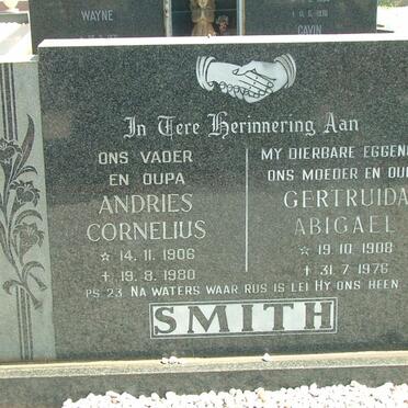 SMITH Andries Cornelius 1906-1980 &amp; Gertruida Abigael 1908-1976