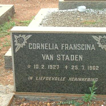 STADEN Cornelia Franscina, van 1927-1962