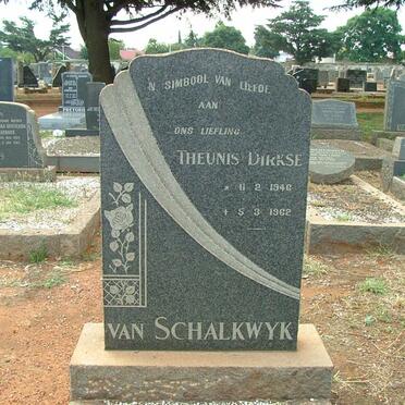 SCHALKWYK Theunis Dirkse, van 1946-1962