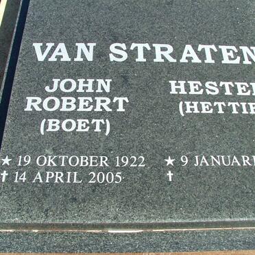 STRATEN John Robert, van 1922-2005 &amp; Hester 1929-