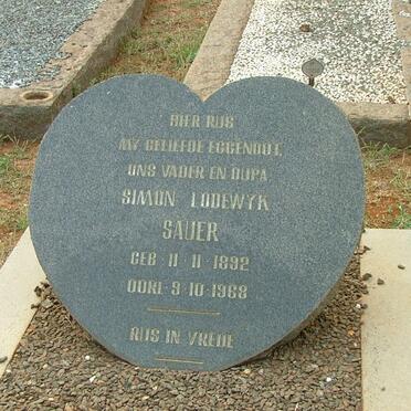 SAUER Simon Lodewyk 1892-1968