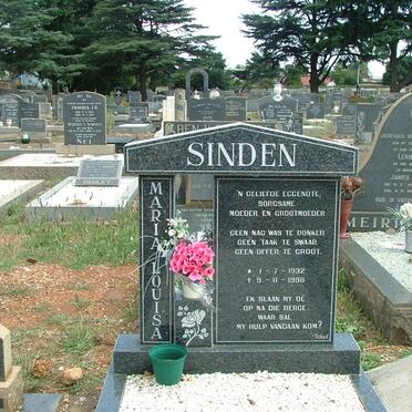 SINDEN Maria Louisa 1932-1998